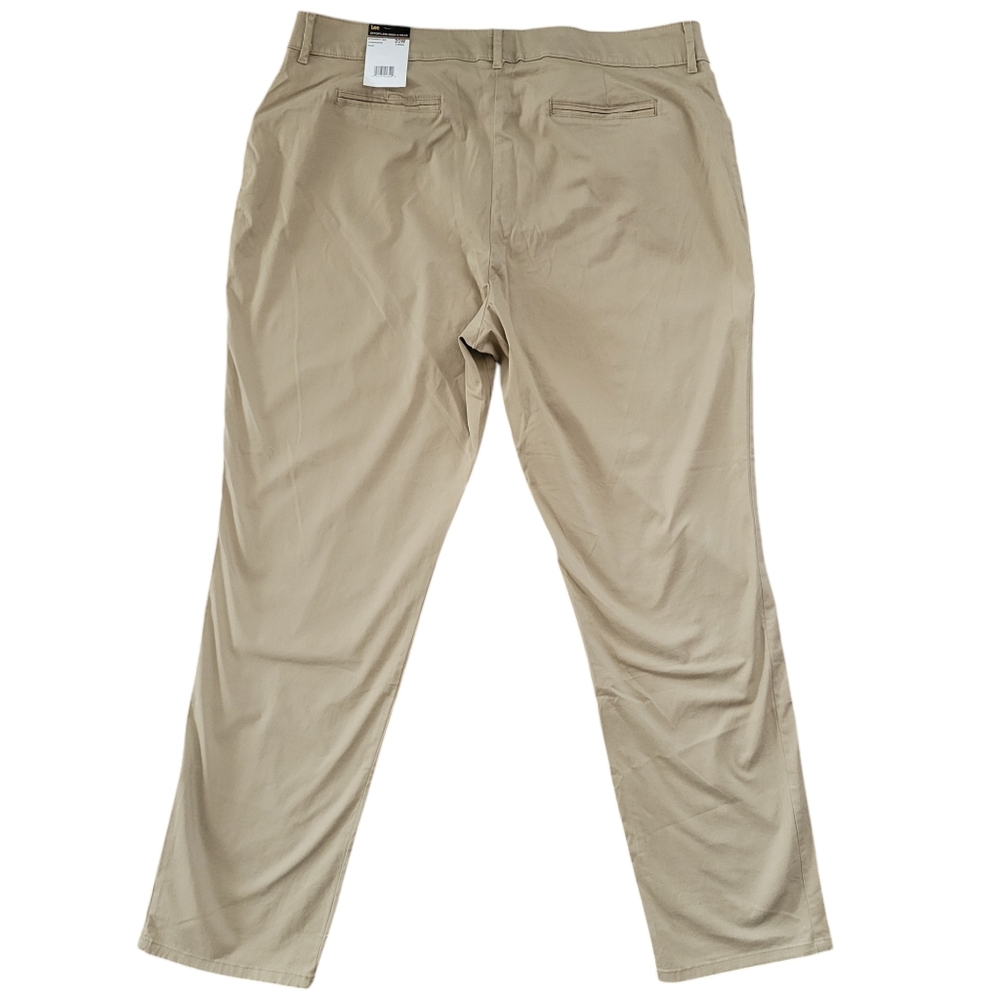 Lee Effortless Wash Wear Pants 20W LONG Flax Relaxed Fit Straight Leg Mid Rise - Picture 5 of 15